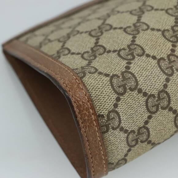 GUCCI GG Supreme Web Sherry Line Clutch Bag Pvc Beige Red 89 01 032 - Picture 10 of 16